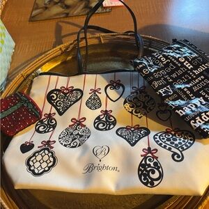 Brighton Black and White Heart Pattern Tote